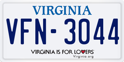 VA license plate VFN3044