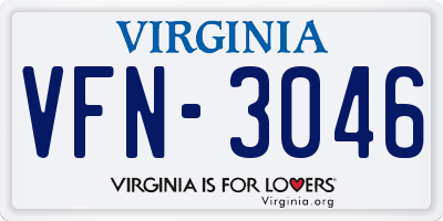 VA license plate VFN3046