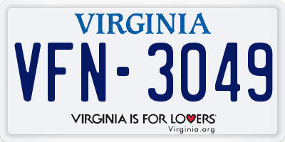 VA license plate VFN3049