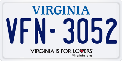 VA license plate VFN3052