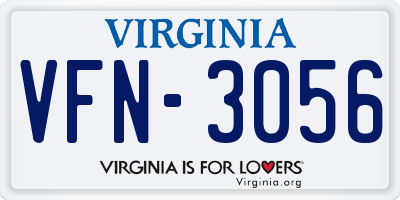 VA license plate VFN3056