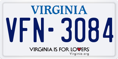 VA license plate VFN3084