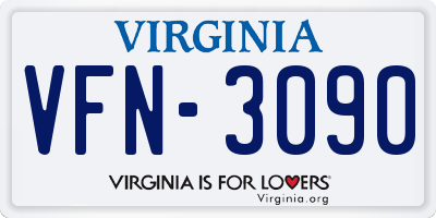 VA license plate VFN3090