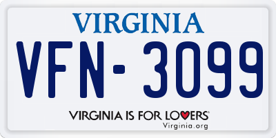 VA license plate VFN3099