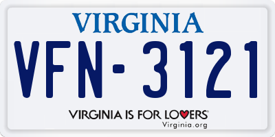 VA license plate VFN3121