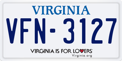 VA license plate VFN3127