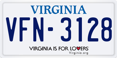 VA license plate VFN3128