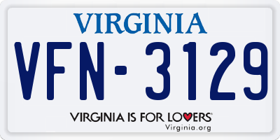 VA license plate VFN3129