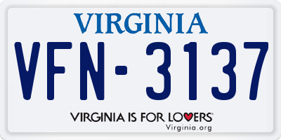 VA license plate VFN3137