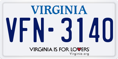 VA license plate VFN3140