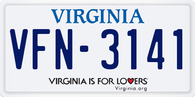 VA license plate VFN3141