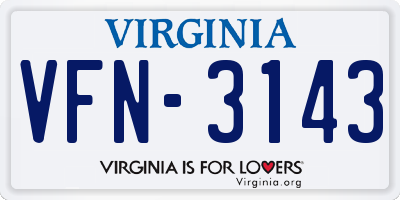 VA license plate VFN3143