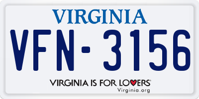 VA license plate VFN3156