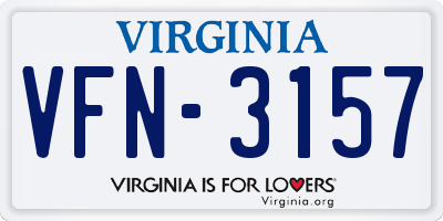 VA license plate VFN3157