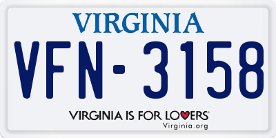 VA license plate VFN3158