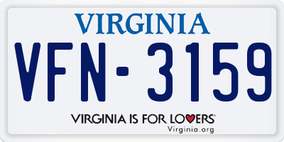 VA license plate VFN3159
