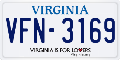 VA license plate VFN3169