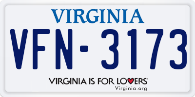 VA license plate VFN3173