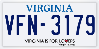 VA license plate VFN3179