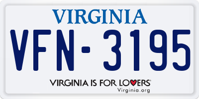 VA license plate VFN3195