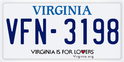 VA license plate VFN3198