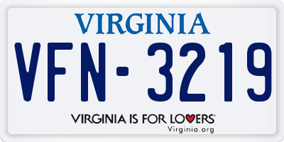 VA license plate VFN3219