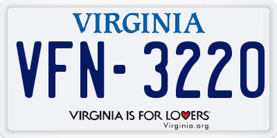 VA license plate VFN3220