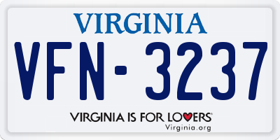 VA license plate VFN3237
