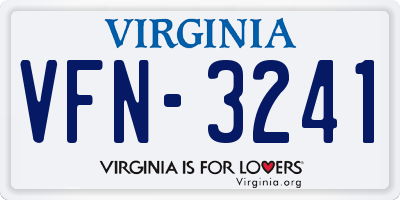 VA license plate VFN3241