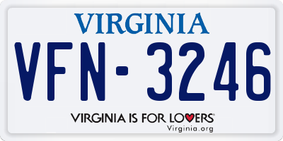 VA license plate VFN3246