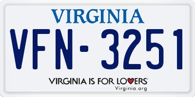 VA license plate VFN3251