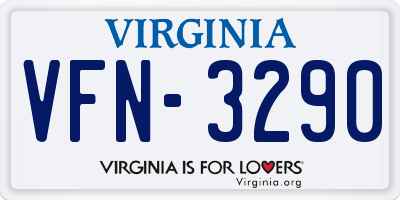 VA license plate VFN3290