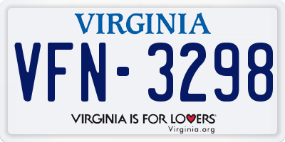VA license plate VFN3298