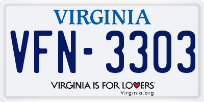 VA license plate VFN3303