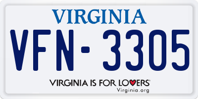 VA license plate VFN3305