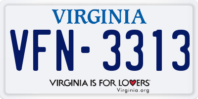 VA license plate VFN3313