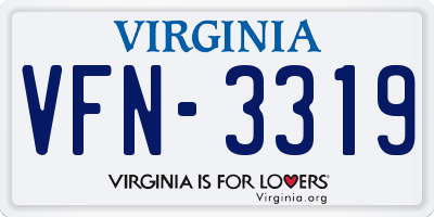 VA license plate VFN3319