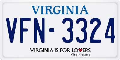 VA license plate VFN3324