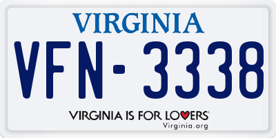 VA license plate VFN3338