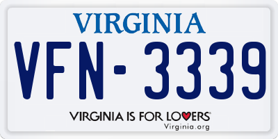 VA license plate VFN3339