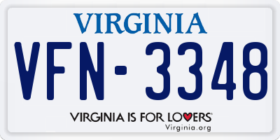 VA license plate VFN3348