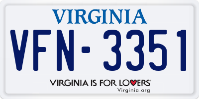 VA license plate VFN3351