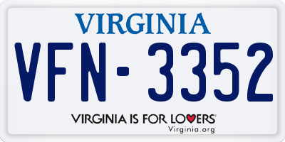 VA license plate VFN3352
