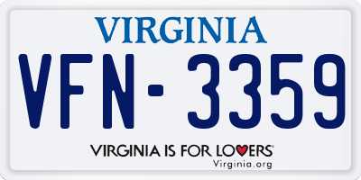 VA license plate VFN3359