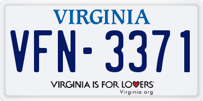 VA license plate VFN3371