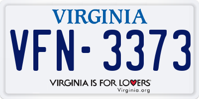 VA license plate VFN3373