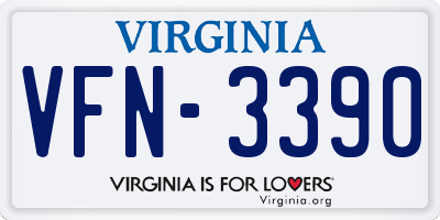 VA license plate VFN3390