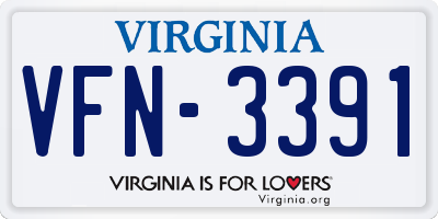 VA license plate VFN3391