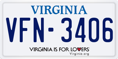 VA license plate VFN3406