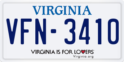 VA license plate VFN3410